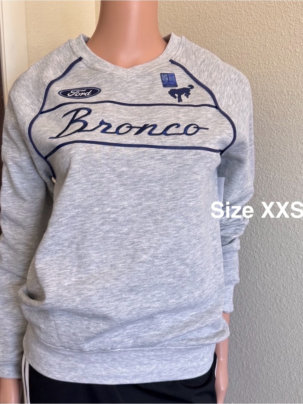 Ford Bronco Women's Front Back Graphic Sweatshirt with Long Sleeves, Size XXS